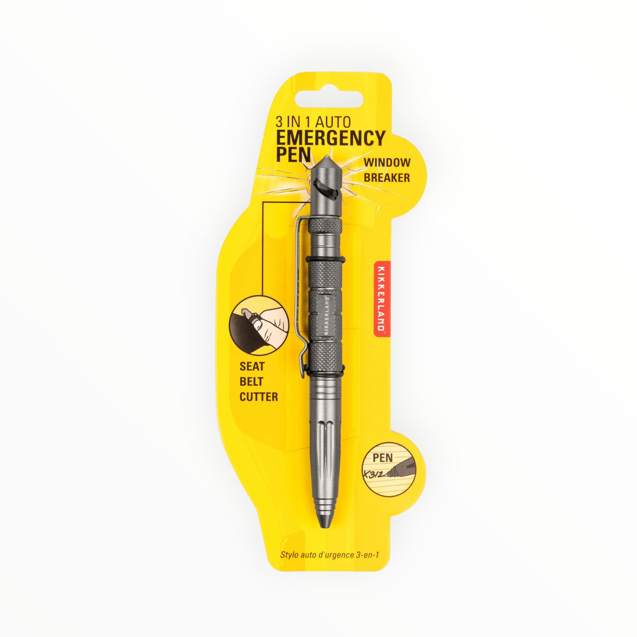 Kikkerland 3-in-1 Auto Emergency Pen | Everyday Style Meets Life-Saving Function