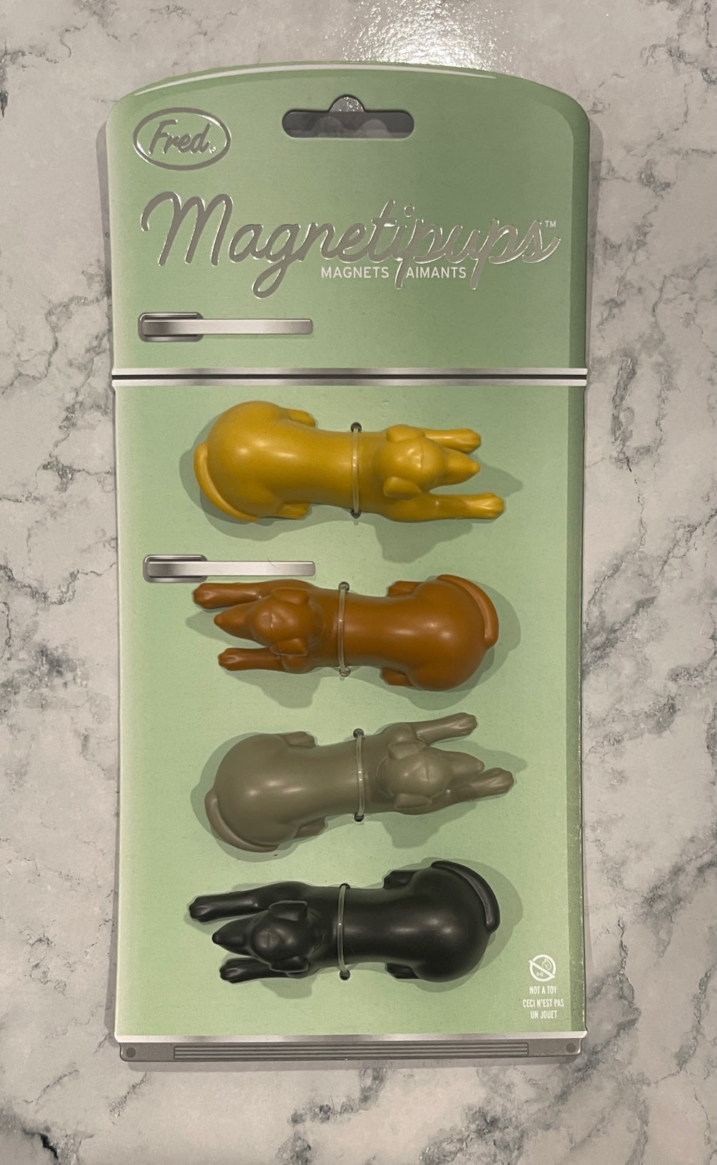 Magnetic Canine Companions: Set of Four Dog Ornaments