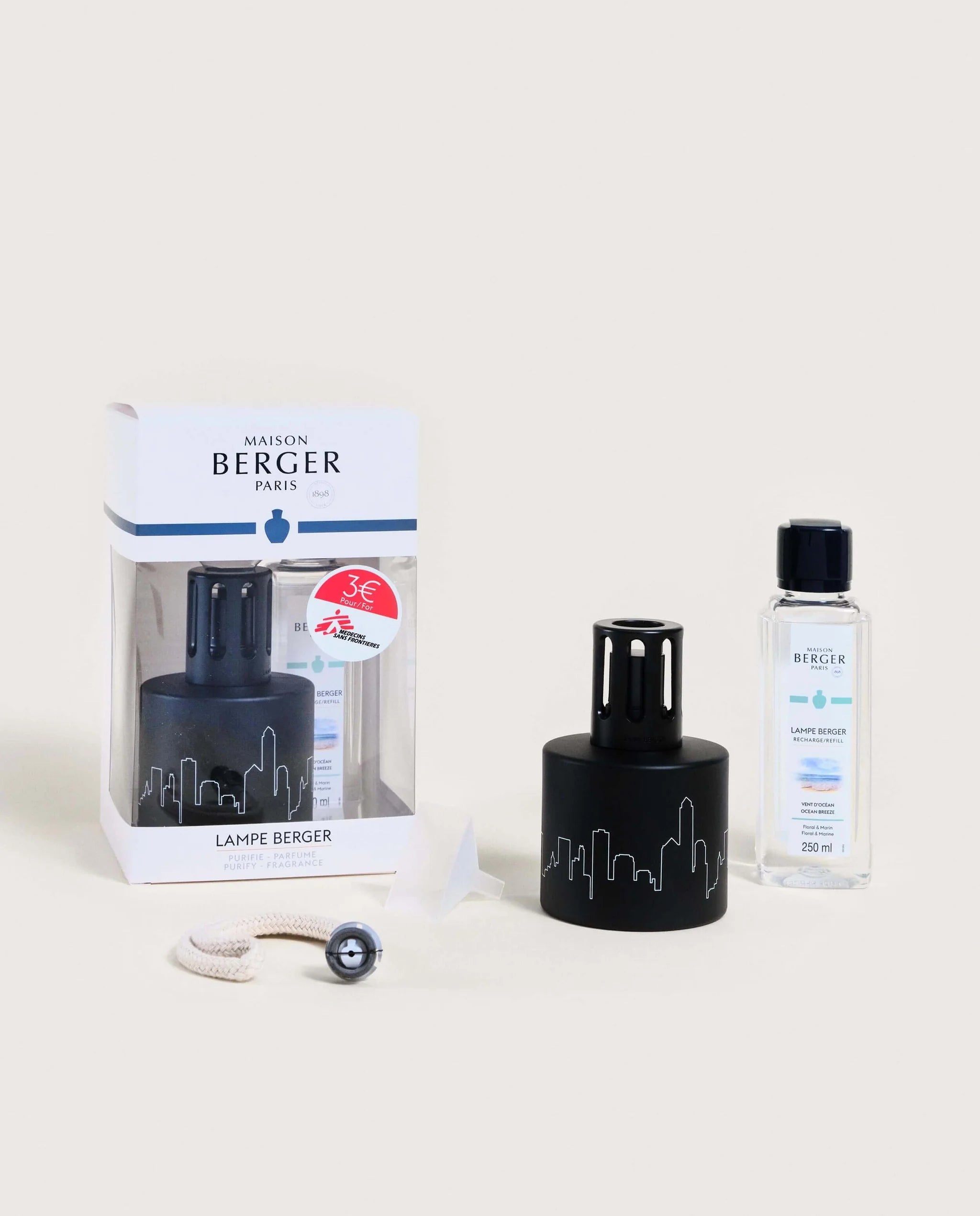 Doctors Without Borders/MSF Black Lamp Gift Set with Ocean Breeze