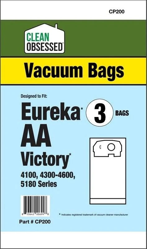 Eureka AA Bags 3-Pack | Fits 4100, 4300-4600, 5180 | A-1 Vacuum Lexington KY