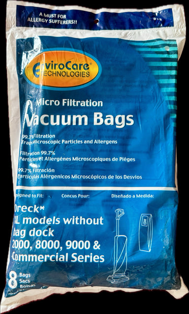 Oreck HEPA Vacuum Bags 8-Pack - Perfect Fit for 2000, 8000, 9000 & Commercial Series - A-1 Vacuum